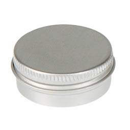 Bonbondosen: Dose, 15 ml, aus Aluminium mit Schraubdeckel; runde Schraubdeckeldose, blank, mit Schutzlack.