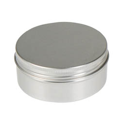 Lippenstiftdosen: Dose aus Aluminium mit Schraubdeckel, 250ml; runde Schraubdeckeldose, blank, mit Schutzlack.