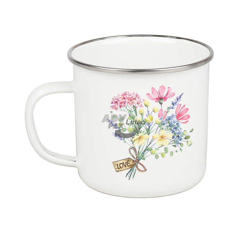 Becher mit Blumenmotiv