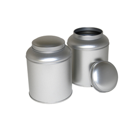 Apothekerdosen: Tea-classic; runde Stülpdeckeldose für Tee, aus elektrolytischem Weißblech.