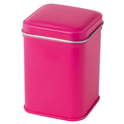 Blechverpackungen: pink quadrat 25 g