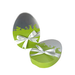 Vorratsbehälter: Osterwelt grün flaches Ei; Artikel 5016