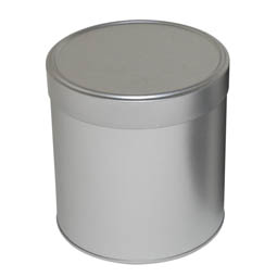 Falzdeckeldosen: runde Dose aus elektrolytischem Weißblech mit Stülpdeckel, für Lebkuchen, Gebäck und Süßigkeiten.