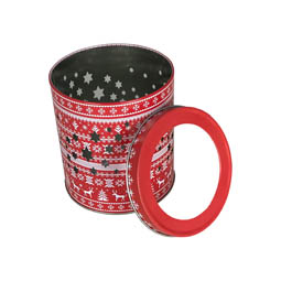 Weihnachtskeksdosen: Teelichtdose Warm; runde Stülpdeckeldose aus Weißblech mit ausgestanztem Sternenhimmel.