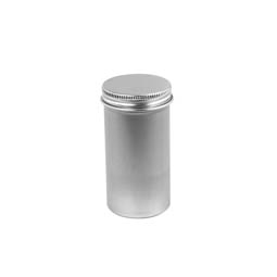 Schraubdeckeldosen: Dose aus Aluminium, 100ml,  mit Schraubdeckel; runde Schraubdeckeldose, blank, mit Schutzlack.