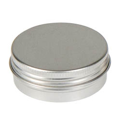 Filterdosen: Dose, 30 ml, aus Aluminium mit Schraubdeckel; runde Schraubdeckeldose, blank, mit Schutzlack.