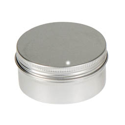 Bonbondosen: Dose, 80ml, aus Aluminium mit Schraubdeckel; runde Schraubdeckeldose, blank, mit Schutzlack.
