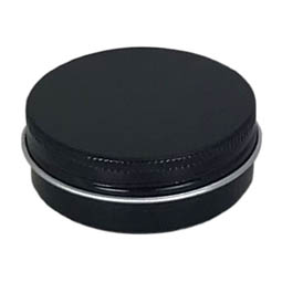Lippenstiftdosen: Dose, 50 ml, aus Aluminium mit Schraubdeckel; runde Schraubdeckeldose, BLACK, mit Schutzlack.