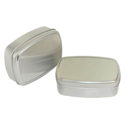 Leerdosen: Dose, 150 ml, aus Aluminium mit Stülpbdeckel; Stülpdeckeldose, blank, mit Schutzlack.